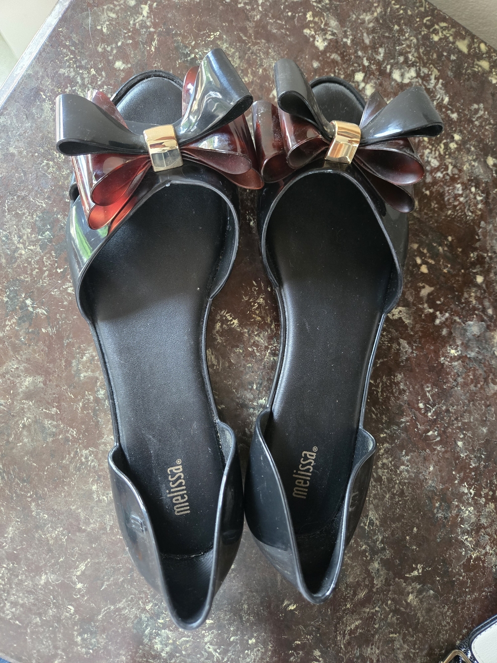 Melissa Black Bow D'Orsay Flats
